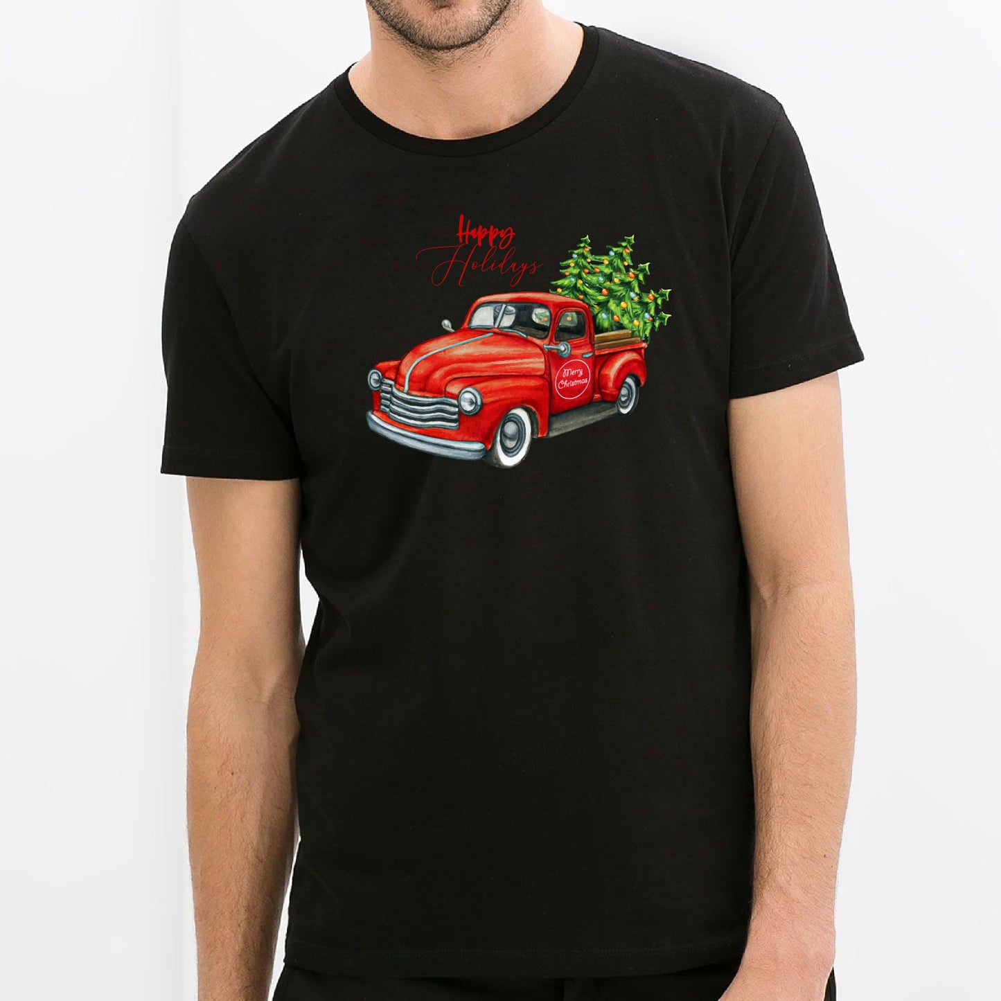 Red Truck Black Unisex T-shirt