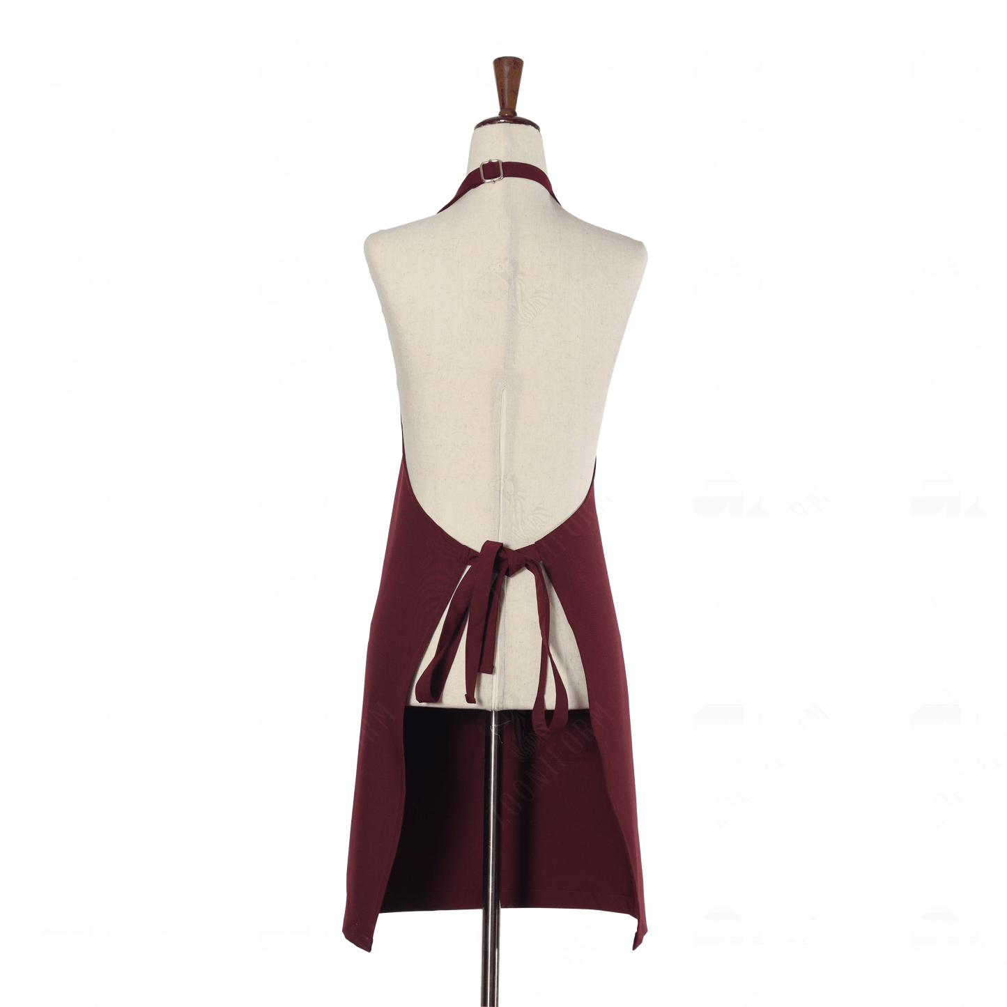 Burgundy Bib Apron Two Pockets