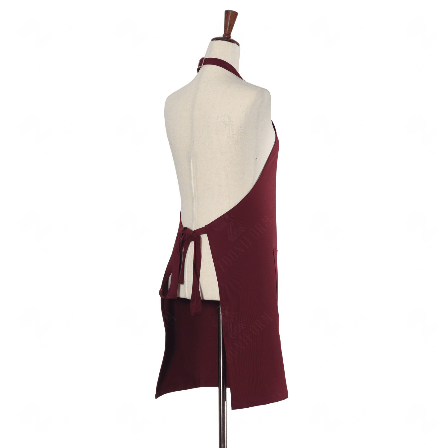 Burgundy Bib Apron Two Pockets