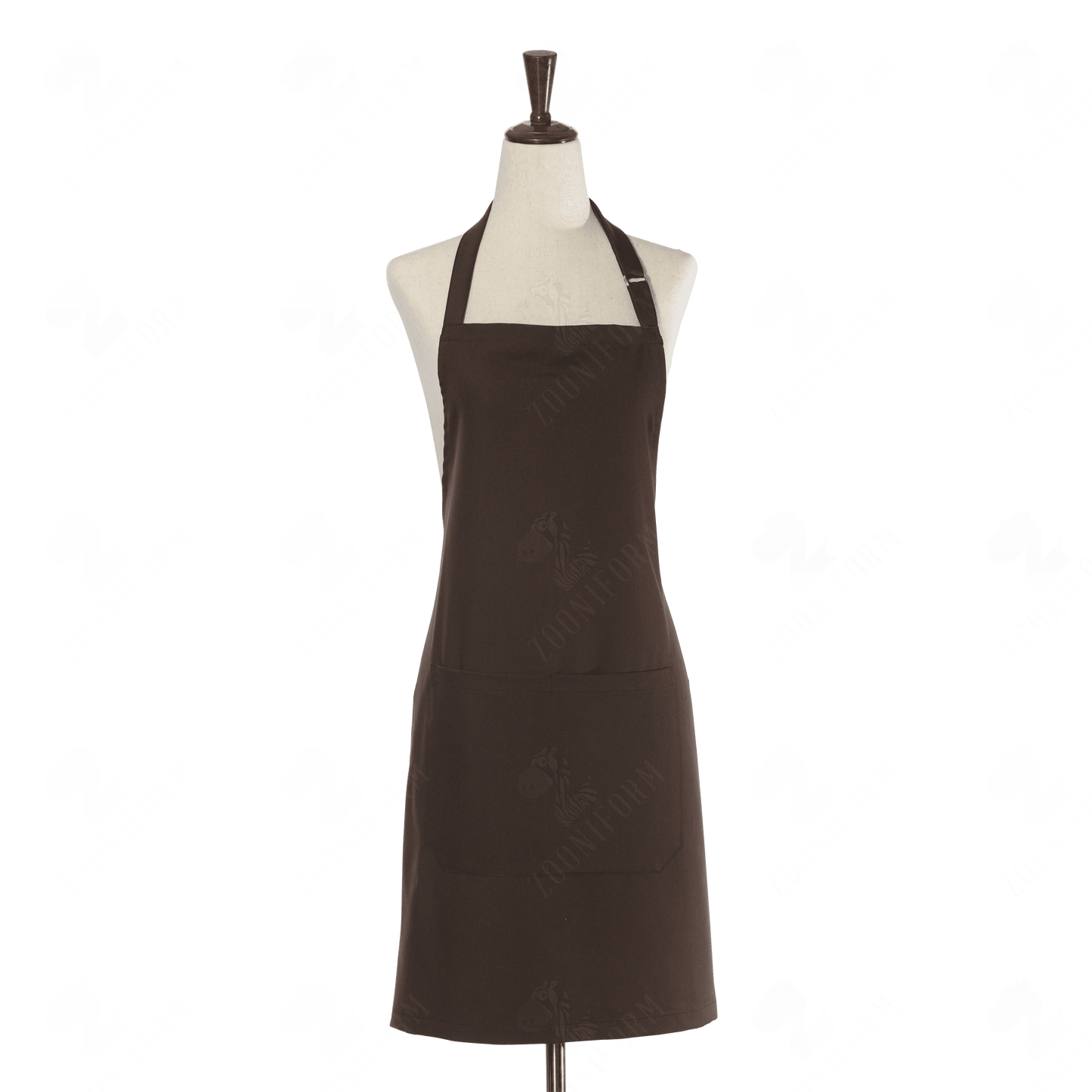 Brown Bib Apron Two Pockets