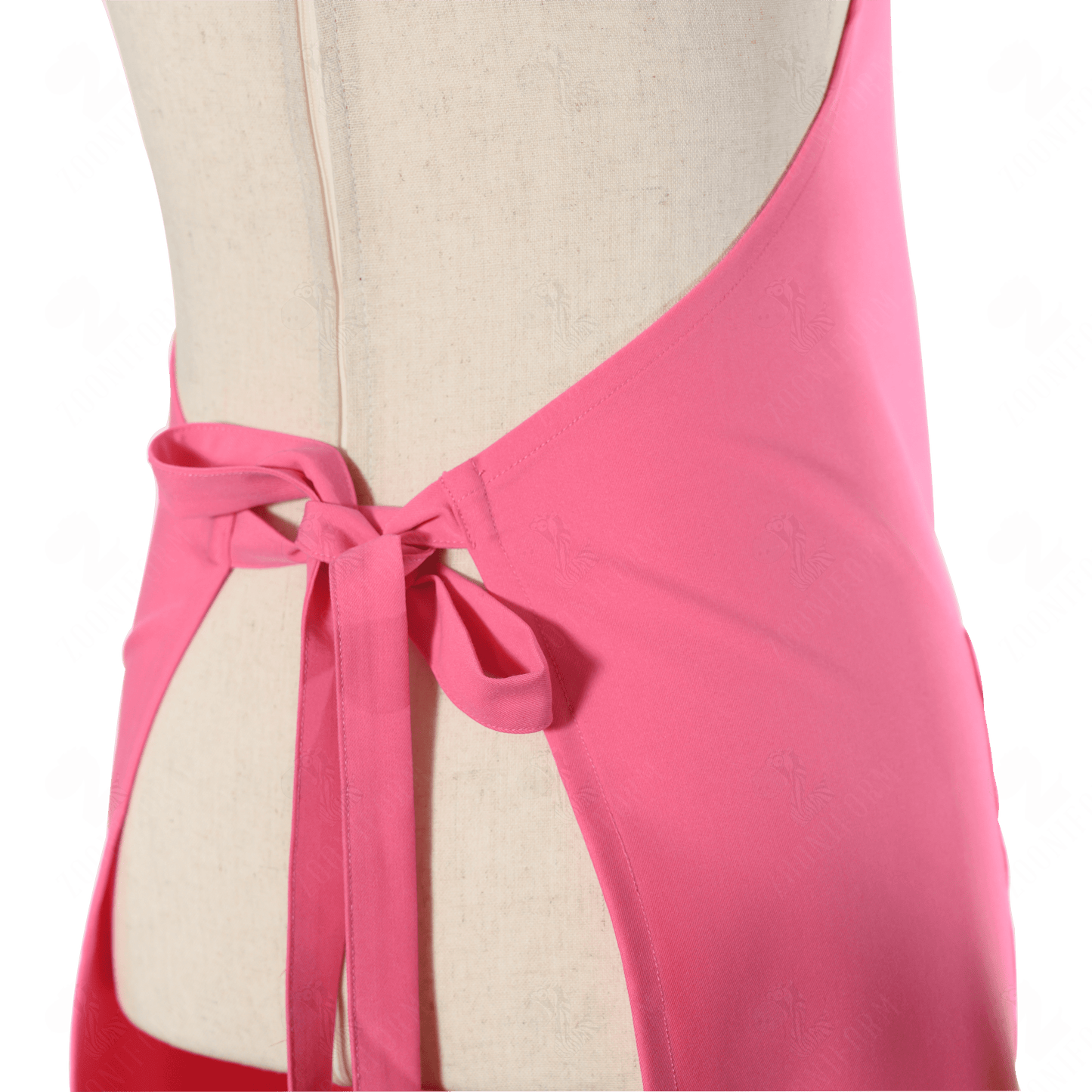 Strawberry Pink Bib Apron Two Pockets