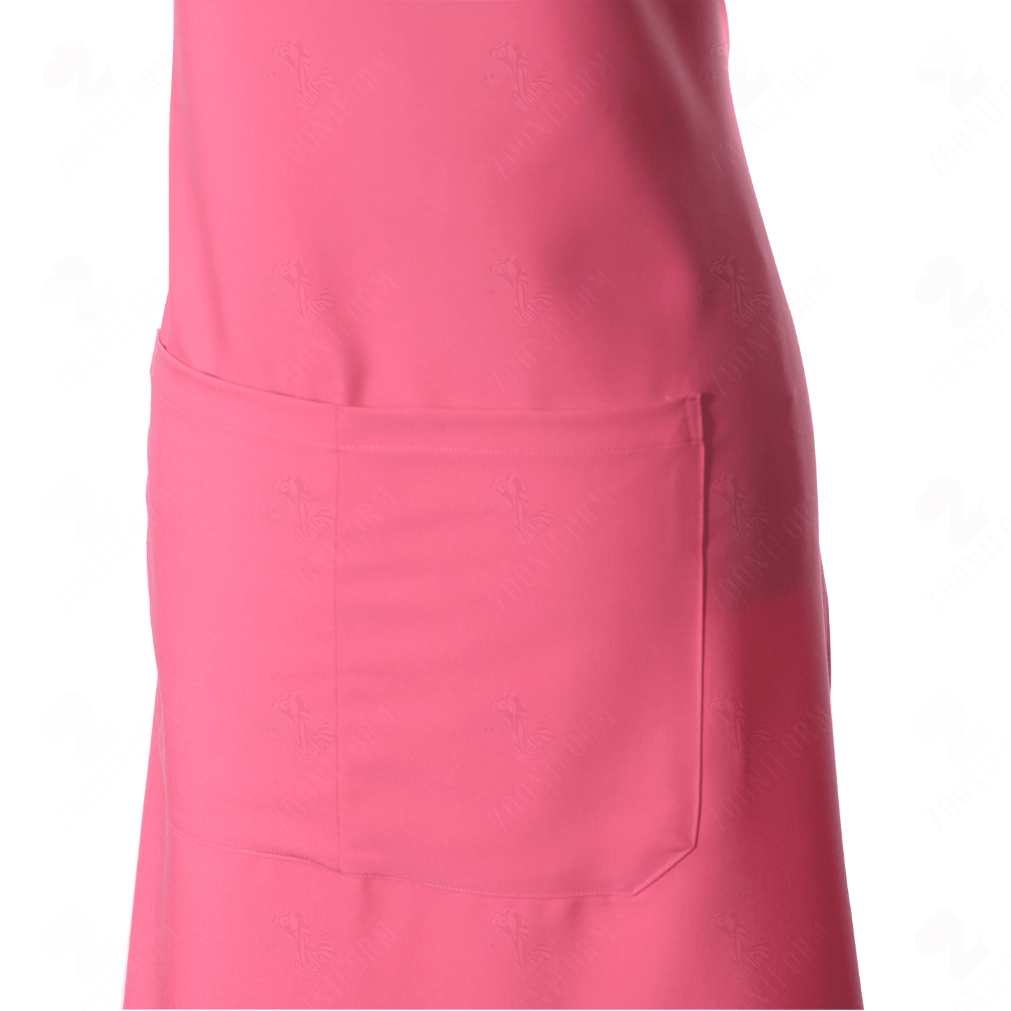 Strawberry Pink Bib Apron Two Pockets