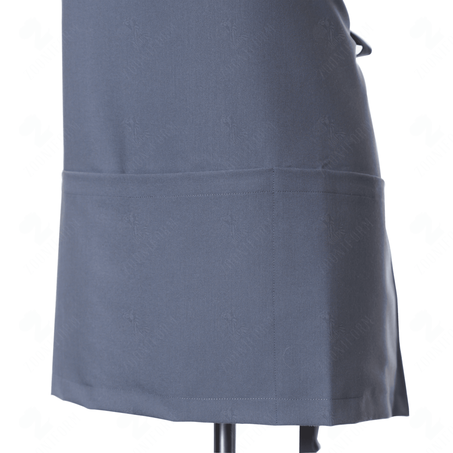 Gray Bib Apron Three Pockets