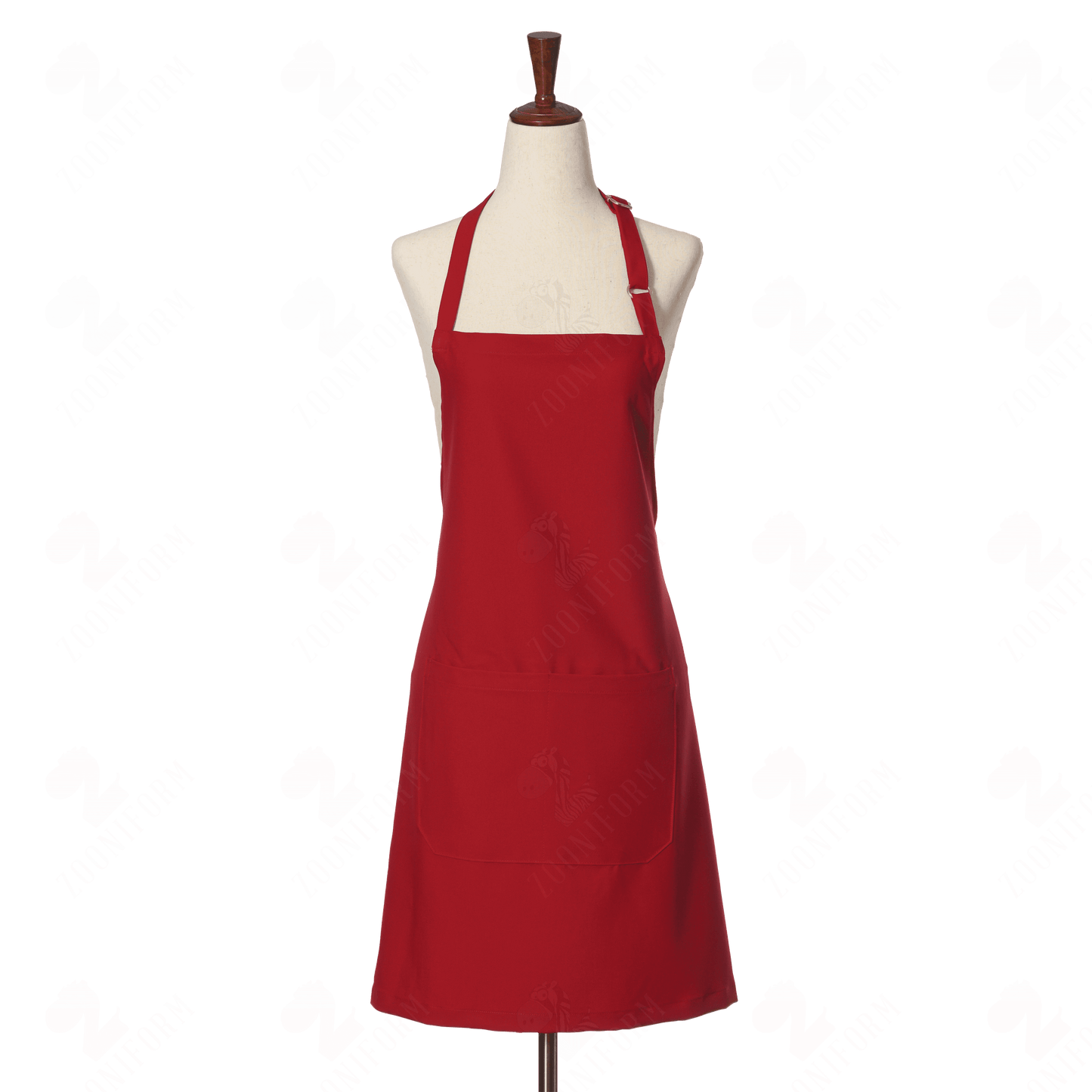 Red Bib Apron Two Pockets