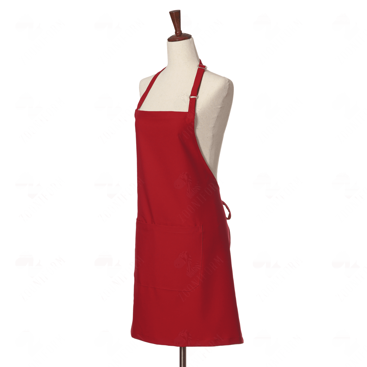 Red Bib Apron Two Pockets