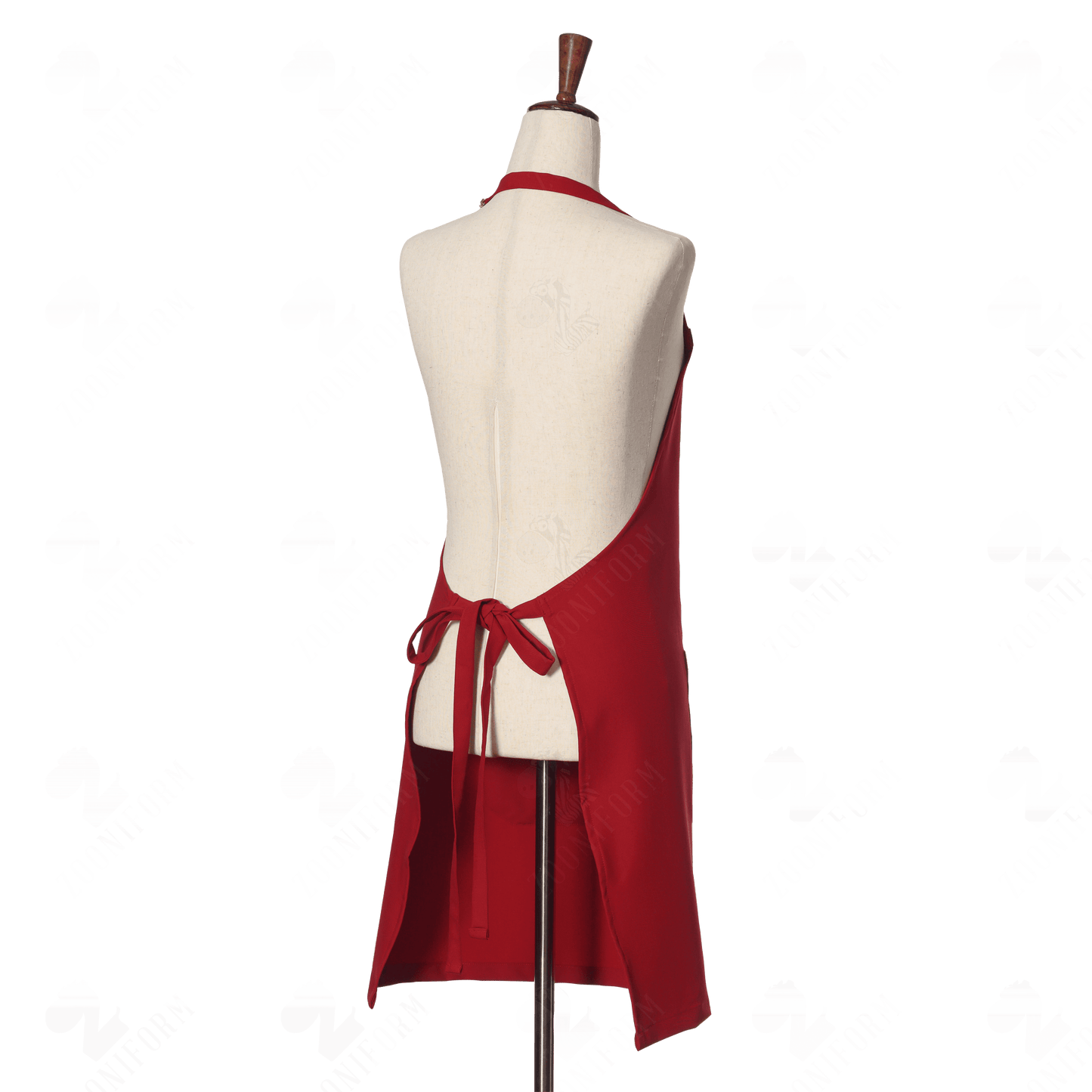 Red Bib Apron Two Pockets