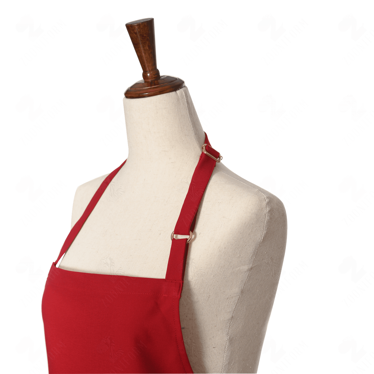 Red Bib Apron Two Pockets