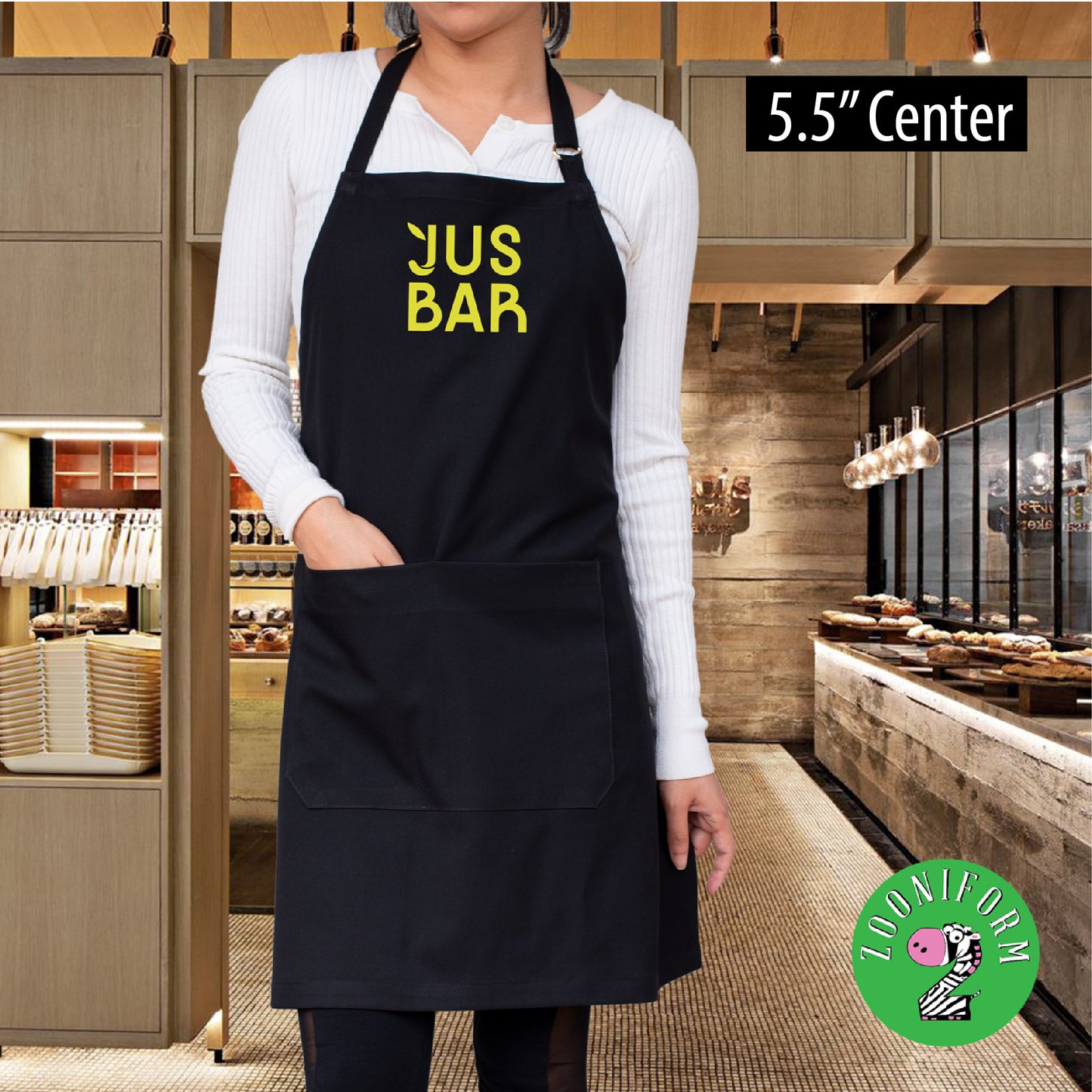 Custom Print - Adjustable Bib Apron Two Pockets